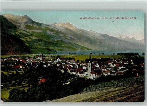 8880 Walenstadt 1908 - mit See und Mürtschenstock