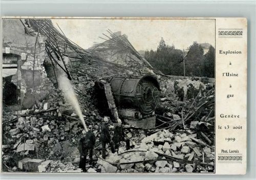 1909 - Katastrophe, Explosion a Usine 1909 - Feuerwehr im Einsatz