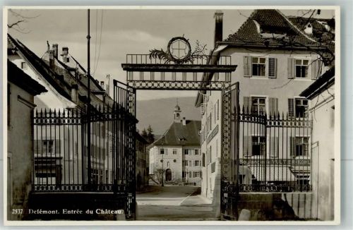2800 Delémont Delsberg Foto AK Schloss Eingang
