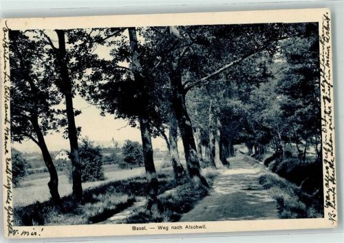 4000 Basel Bâle 1921 Gebrauchsspuren Weg nach Alschwil