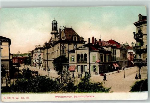 8400 Winterthur 1906 Gebrauchsspuren Bahnhofplatz