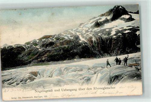 Rhonegletscher 1906 - Bergsteiger Nägelisgärtli