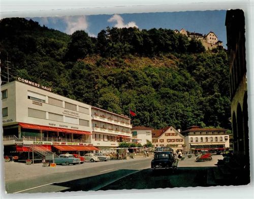 9490 Vaduz Foto AK Hotel Engel Gasthaus Ratskeller Auto