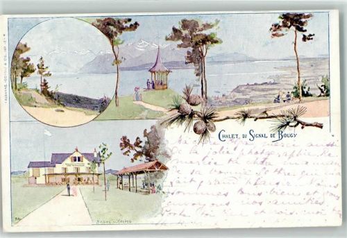 1172 Bougy-Villars 1898 Künstlerkarte Chalet du Signal-de-Bougy sign.