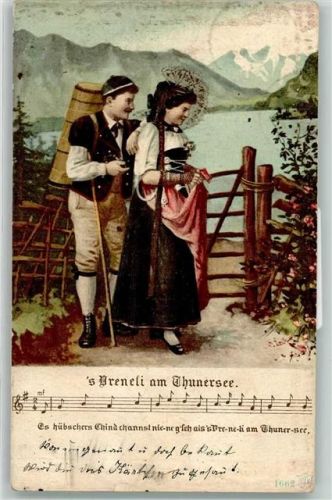 3600 Thun 1905 Lieder AK Lied s´Vreneli am Thunersee