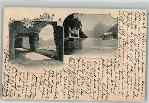 6452 Sisikon 1911 Foto AK Tellskapelle Axenstrasse