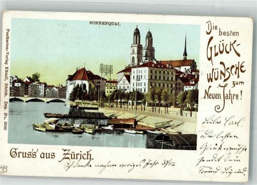 8000 Zürich 1899 - Hafen Sonnenquai Neujahr