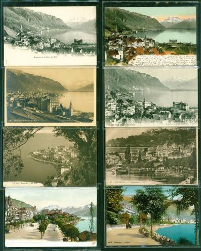 1820 Montreux Lot mit 24 AK 1902-1927; gute Erhaltung, größtenteils gelaufen