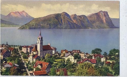 um 1910/20 - Vitznau, Kanton Luzern, Ansicht (view), See (lake), Berge (mountains), Schweiz AKU2