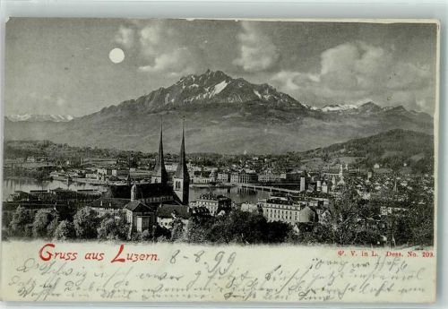 6000 Luzern Lucerne 1899 Mondschein