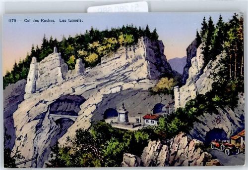 Col des Roches - Tunnel, Auto, Denkmal