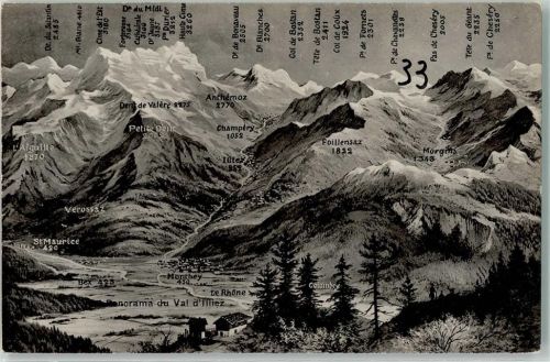 1880 Bex - Val d´Illiez Vogelschau