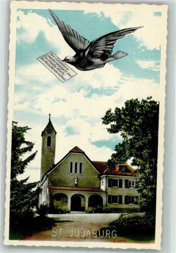 9534 Gähwil Foto AK Kirche Schwalbe St. Iddaburg