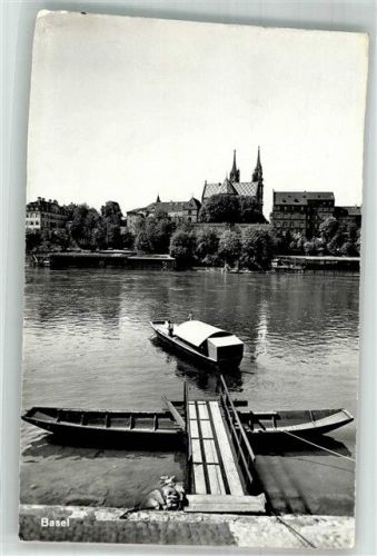 4000 Basel Bâle 1963 Foto AK Rhein- Fähre