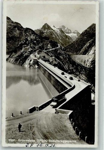 Guttannen Postauto Grimselsee Seeufereggsperre Postkutsche Schweiz 1936 Gebrauchsspuren