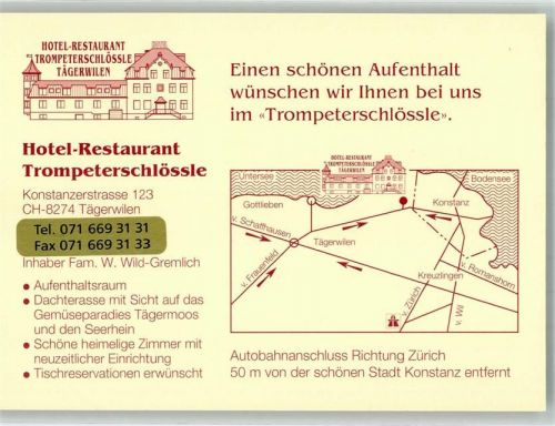 8274 Tägerwilen - Hotel Trompeterschlössle