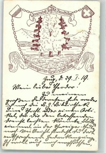 6300 Zug Zugo 1919 - Baumgartner Gesellschaftszug