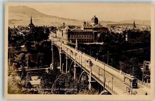 3000 Bern Berne - Kornhausbrücke Stadttheater Straßenbahn Pferdekutsche
