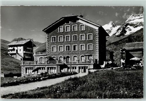 3906 Saas-Fee - Hotel Pension Allalin mit Fletschhorn und Laquinhorn