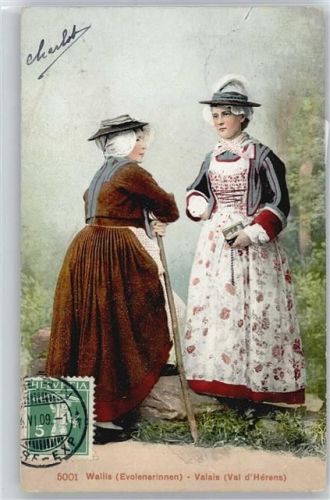 Wallis Evolenerinnen Tracht Schweiz
