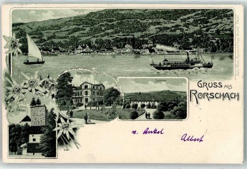 9400 Rorschach 1902 - Villa Seefeld St. Anna Schloss Dampfer Segelboot