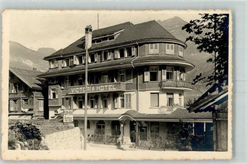 3715 Adelboden BE Lithographie Victoria-Hotel Fotograf signiert