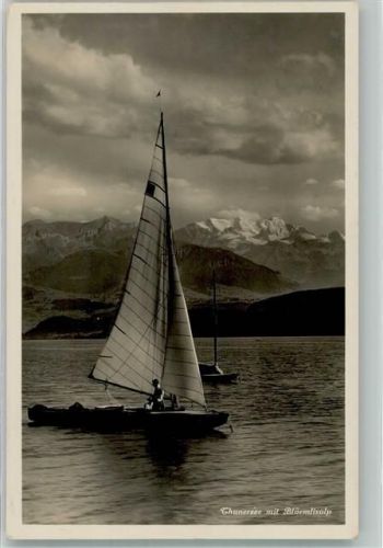 3655 Sigriswil 1929 Foto AK Thunersee Segelboot Ort lt. Stempel