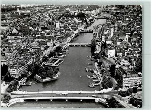 8000 Zürich - Quaibrücke mit Blick auf die Limmat Flugaufnahme