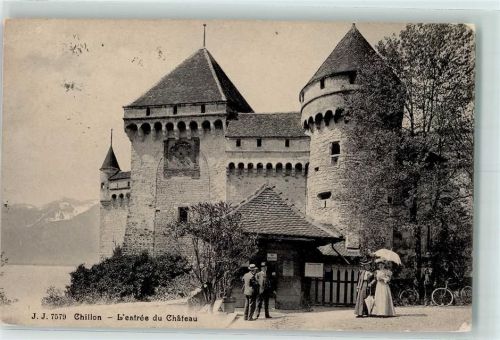 Chillon Chateau 1908 Gebrauchsspuren Eingang zum Schloss