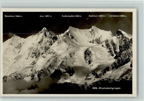 Mischabel - Mischabelgruppe Taeschhorn Dom Sudlenzspitze Nadelhorn Ulrichshorn