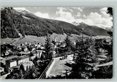 7270 Davos Platz - Blick von der Hohen Promenade auf Davos-Platz Jakobshorn und Leidbachhorn