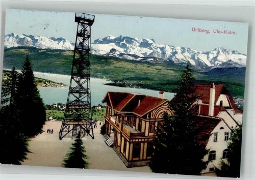 8143 Uetliberg 1913 Foto AK Aussichtsturm Gasthaus Uto-Kulm