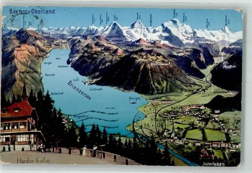 Harderkulm - Landkarte Vogelschau Brienzersee