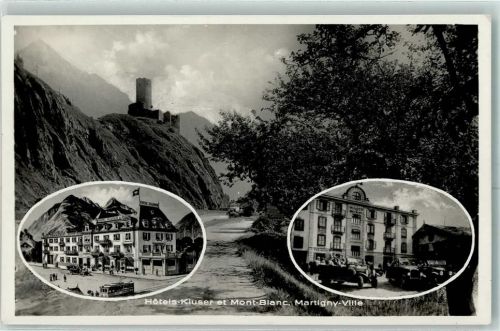 1920 Martigny - Hotel Kluser et Mont-Blanc Straßenbahn AK