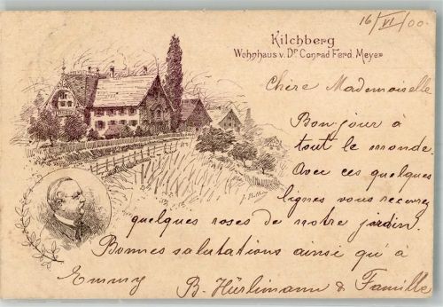 8802 Kilchberg ZH 1900 Künstlerkarte Wohnhaus Dr. Conrad Ferd. Meyer