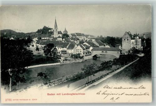 5400 Baden 1903 Foto AK Landvogtei- Schloss