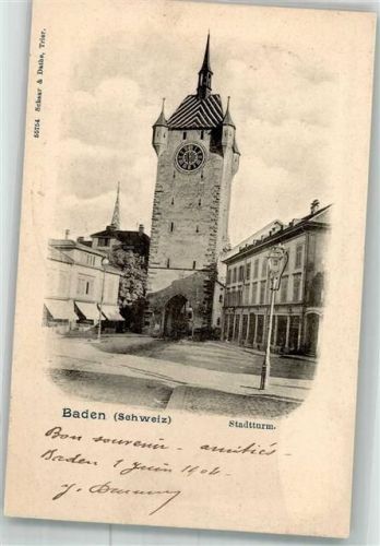 5400 Baden 1904 Foto AK Stadturm