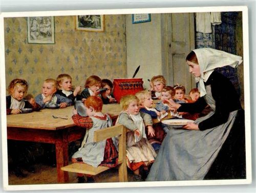 2500 Biel/Bienne - sign. A. Anker Die Kindergrippe Schw. Tuberkulosespende Ort lt. Stempel