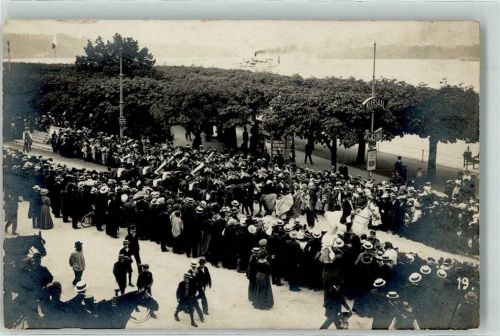 6000 Luzern Lucerne Foto AK Kursaal Casino Berittene Musikgruppe Ort handschriftlich