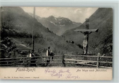 6073 Flüeli-Ranft 1903 - Am Wege nach Melchthal Wegkreuz
