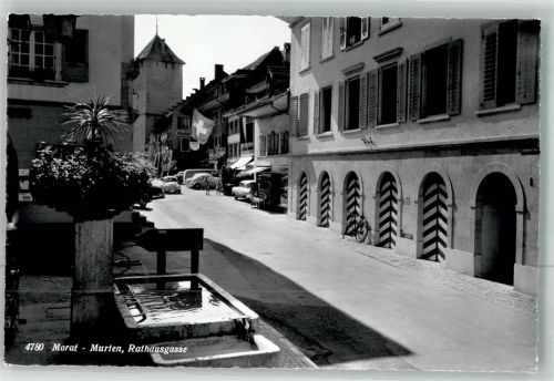 3280 Murten Morat Foto AK Rathausgasse Auto