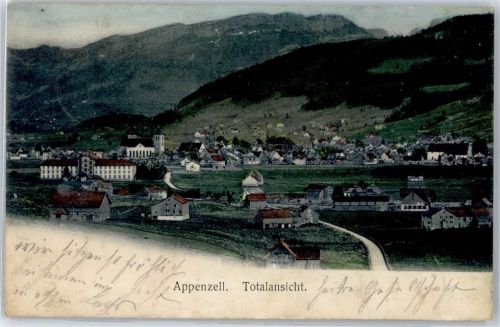 9050 Appenzell - Kirche, Ortsansicht