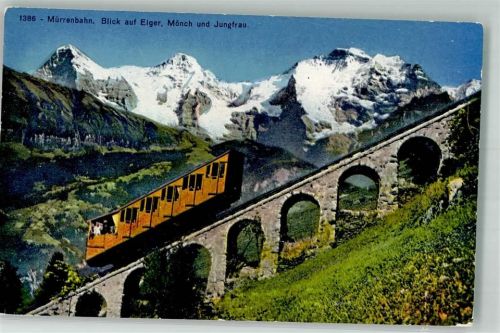 3825 Mürren Foto AK Bergbahn Mürrenbahn eiger Mönch Jungfrau