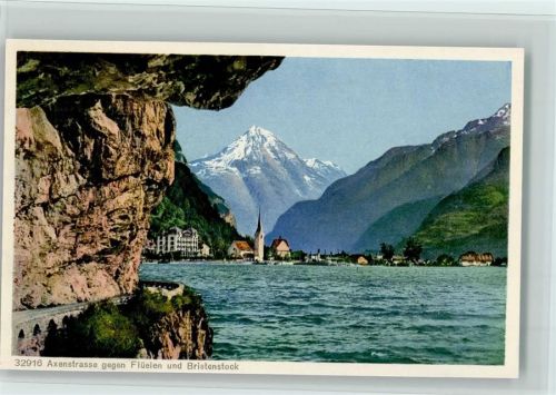 6454 Flüelen - Axenstrasse gegen Flüelen und Bristenstock