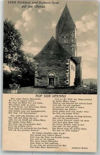 8807 Freienbach Foto AK Kirche Huttens Grab auf der Ufenau