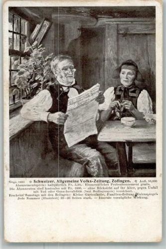 4800 Zofingen Foto AK Tracht Frau Mann Schweizer. Allgemeine Volks-Zeitung