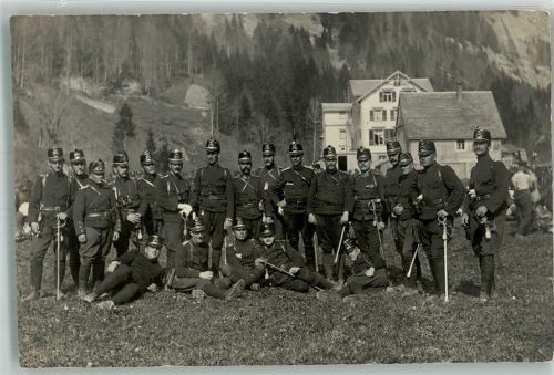 9000 St. Gallen S. Gallo 1913 Foto AK Langgass Uniform Gruppenbild Ort lt. Stempel