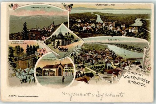 9428 Walzenhausen 1900 - Bahnhof zur Drahtseilbahn Rheineck