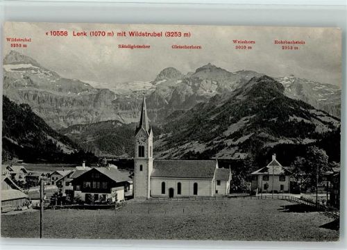 3775 Lenk im Simmental 1913 - Kirche Wildstrubel