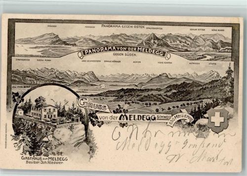 9428 Meldegg Walzenhausen 1903 - Panorama von der Meldegg Gasthaus